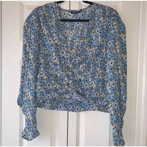 SHEIN Plus Size Blue Floral Blouse 3XL